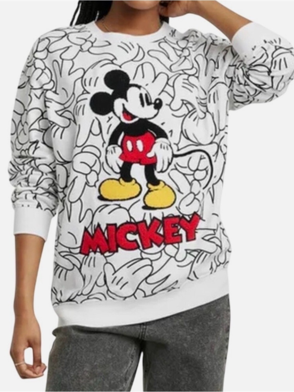 Women’s Disney 100 Mickey Graphic Sketch Crewneck Sweatshirt